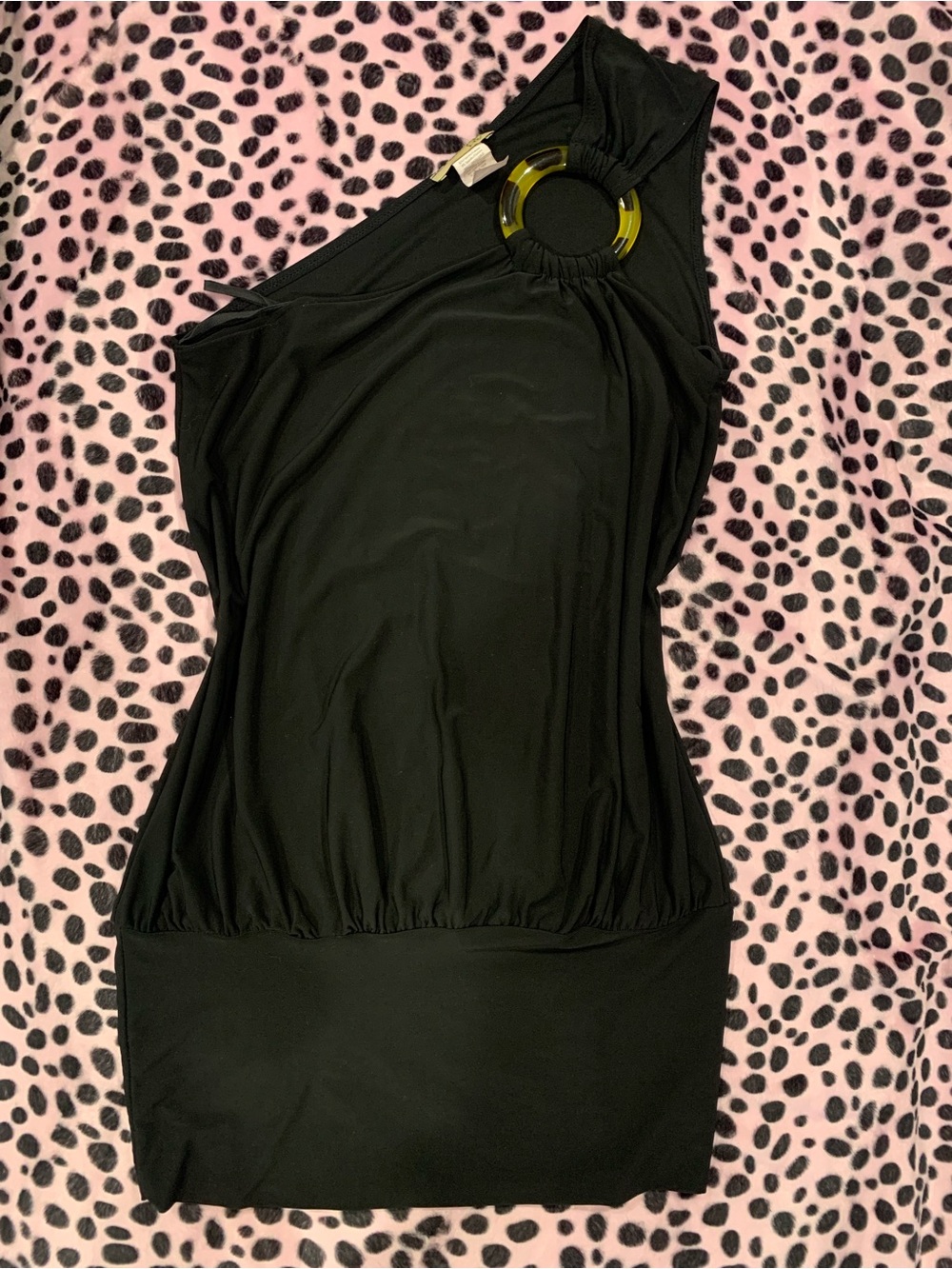 Black Y2K One Shoulder Mini Dress